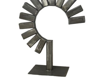 metal geometric abstract art sculpture  - modern steel sculpture for minimalists, contemporary abstract sculpture, “Continuum” by mpmetals