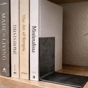 Slide Under Metal Bookend – Hidden Book Support – Minimalist Steel Book Holder – Durable Bookend – Modern Shelf Organizer