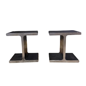 Modern Steel Bookends – Heavy Industrial Metal Book Holder, Minimalist Chic Home Office Decor, Durable Shelf Organizer for Books & Magazines