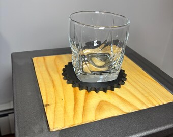 Industrial drink coasters drink holder, metal gear steel drink coaster, magnetic vape holder, rustic kitchenware Barware accessories