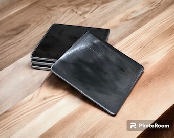 Drink Coaster, Heavy Metal Coasters, Distressed Metal Coasters Drinkware Barware, Modern Industrial Home Living, Magnetic Coasters