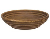 Beautiful Antiqued Weathered Dark Walnut Treenware Candle Bowl