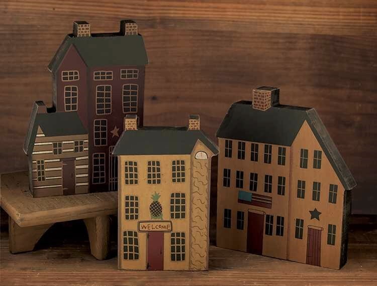 Your Choice of Three Primitive Town House Block Houses with Keyhole f…