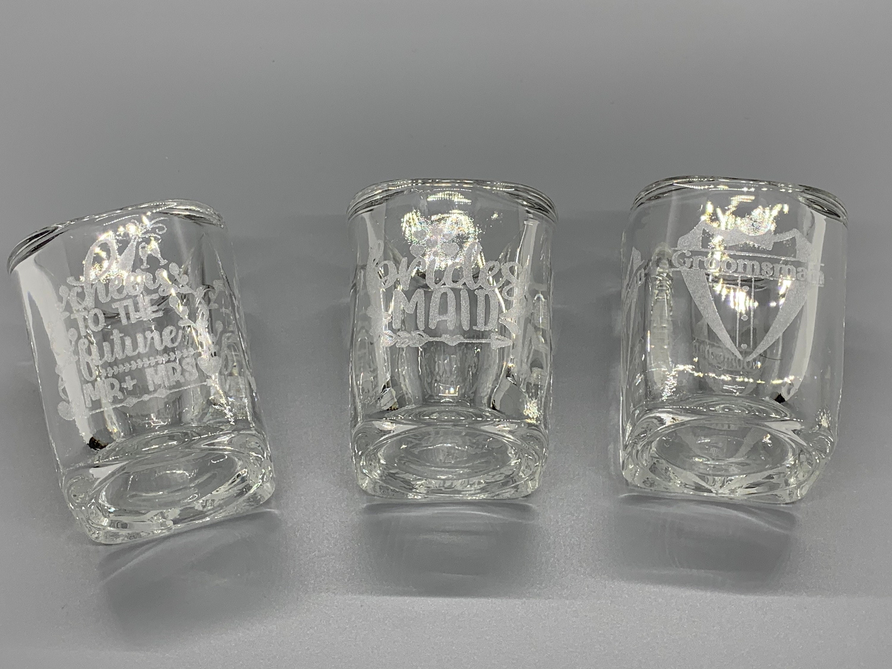 Custom Laser Engraved Square Shot Glass Groomsmen Usher Etsy