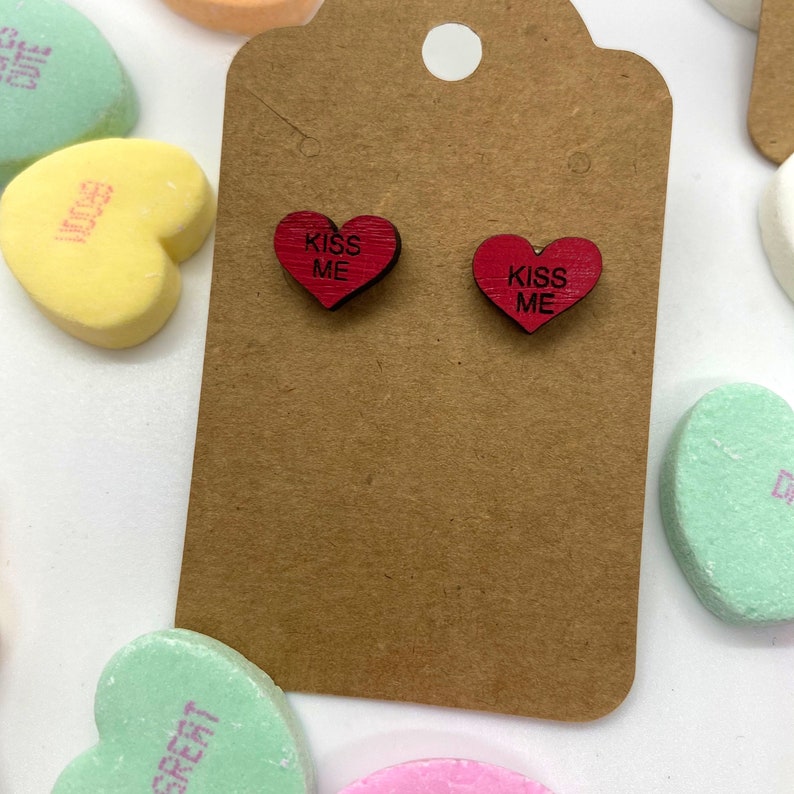 Conversation Heart Stud Earrings