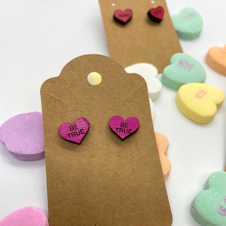 Conversation Heart Stud Earrings