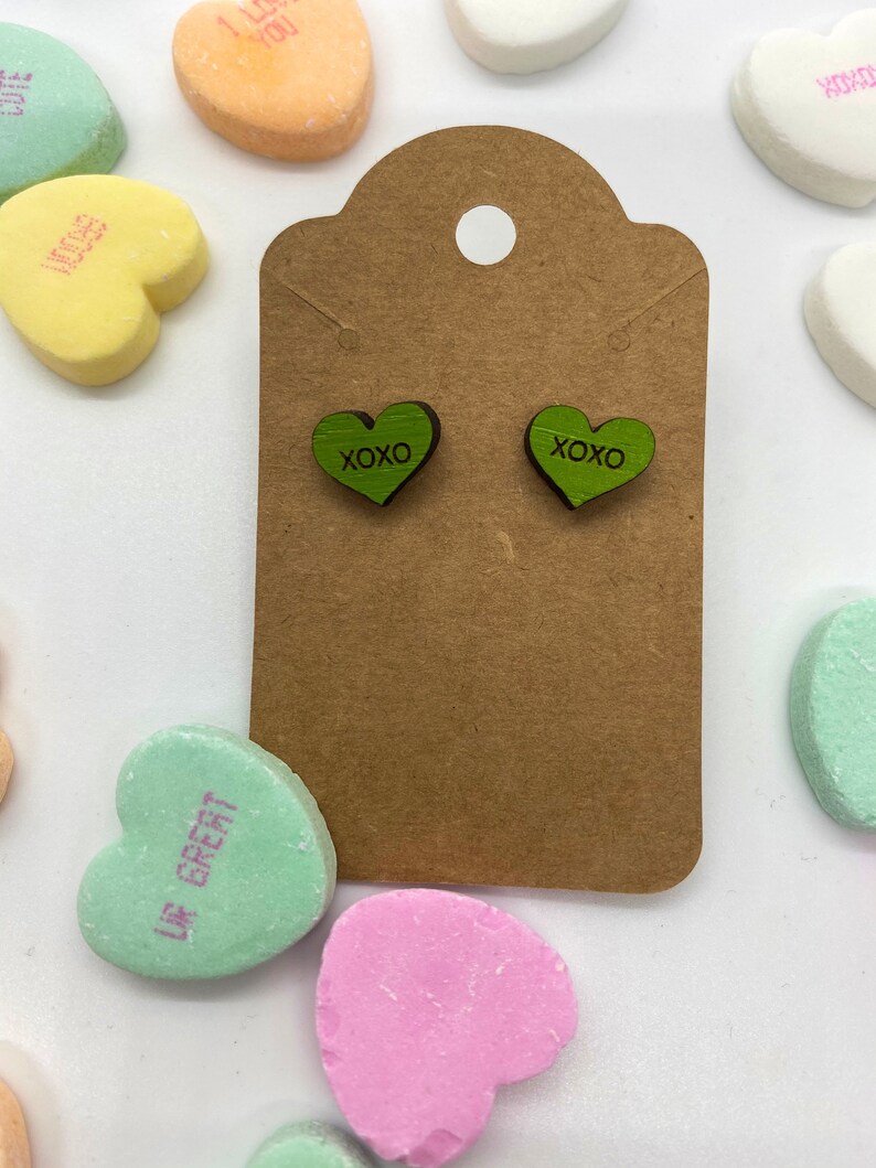 Conversation Heart Stud Earrings