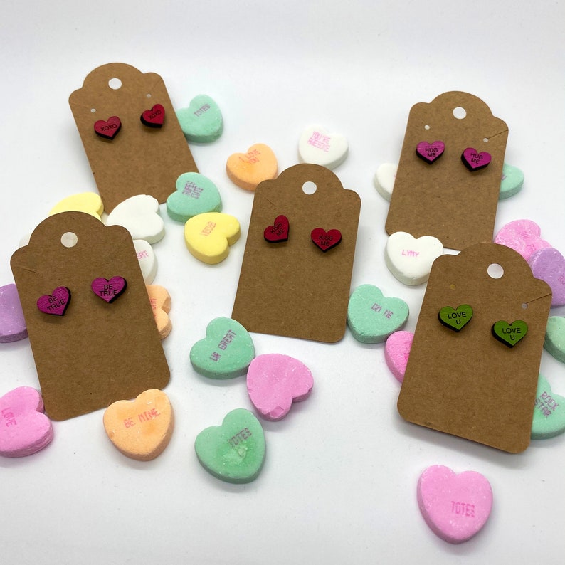Conversation Heart Stud Earrings