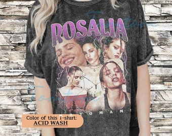 Rosalia Vintage Unisex Waschen Oversized Shirt | Vintage Rosalia Shirt Geschenk für ihn und sie | Rosalia Motomami 90er Jahre Retro Design Grafik Tee