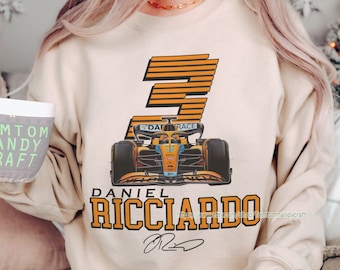 Daniel Ricciardo Crewneck Sweatshirt, Formula One Sweatshirt, Daniel Ricciardo Shirt, Formula 1 Racing Team McLaren Shirt, Ric 3 Fan Gift,