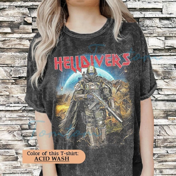 Helldivers 2 Wash Unisex oversized shirt, Helldivers 2 Skull shirt - Helldivers 2 T-shirt, Helldivers 2 T-shirt, parodie, heren, unisex en dames