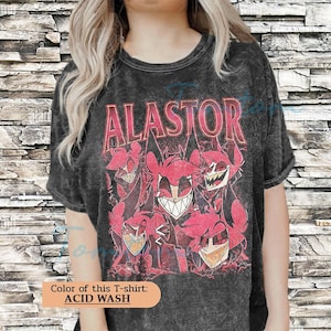 Alastor Wash Unisex Oversize Shirt | Alastor Hazbin Hotel  Vintage Shirt | Presenter Homage Graphic Unisex TShirt | Retro 90's Fans Tee Gift