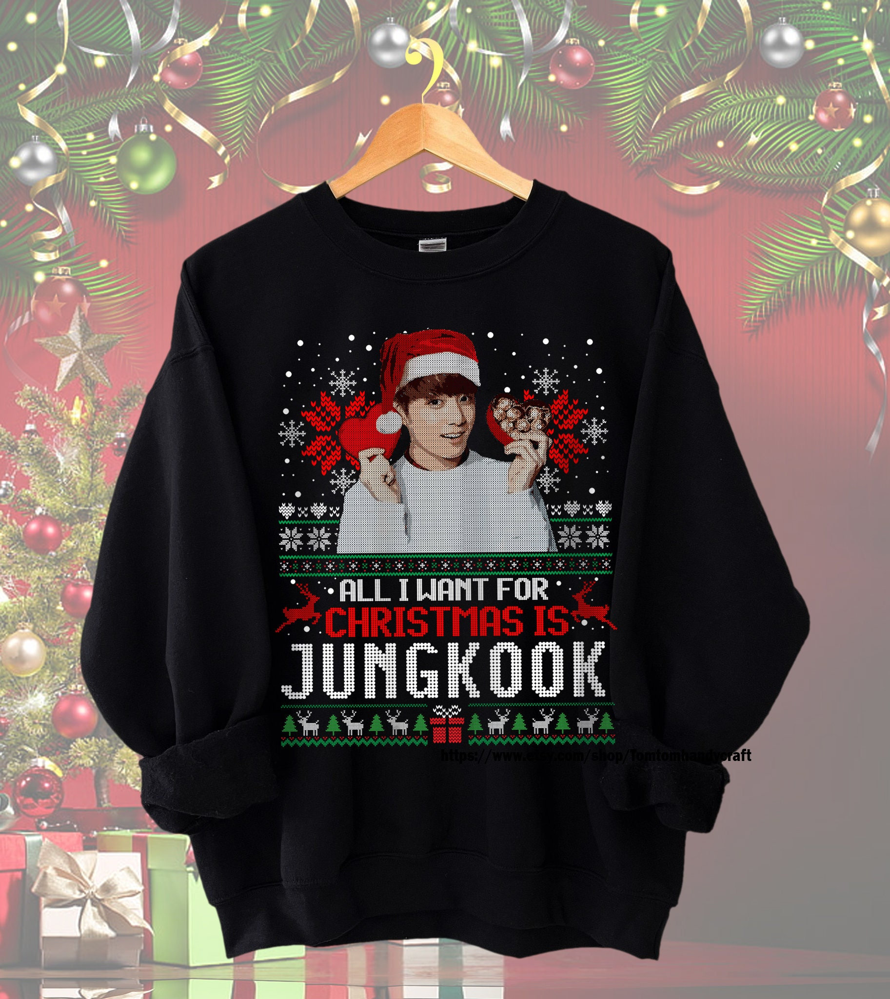 Discover Jungkook Sweatshirt All I Want For Christmas is Jungkook Sweatshirts