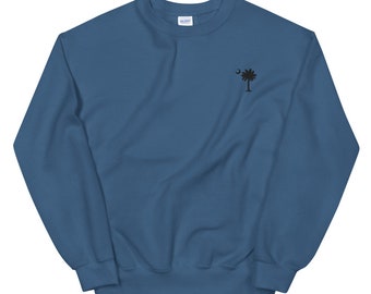 Carolina Palmetto Embroidered Black Palmetto Tree Unisex Sweatshirt - Several Colors Available