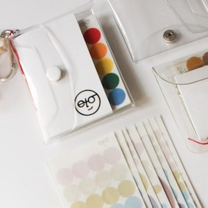 Mini Stationery Keychain Set: Notebook, Stickers & PVC Pouch