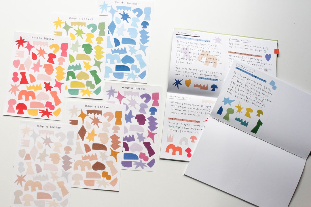 Abstract Shape Sticker Sheet: Handmade Bujo Planner Stickers - Etsy