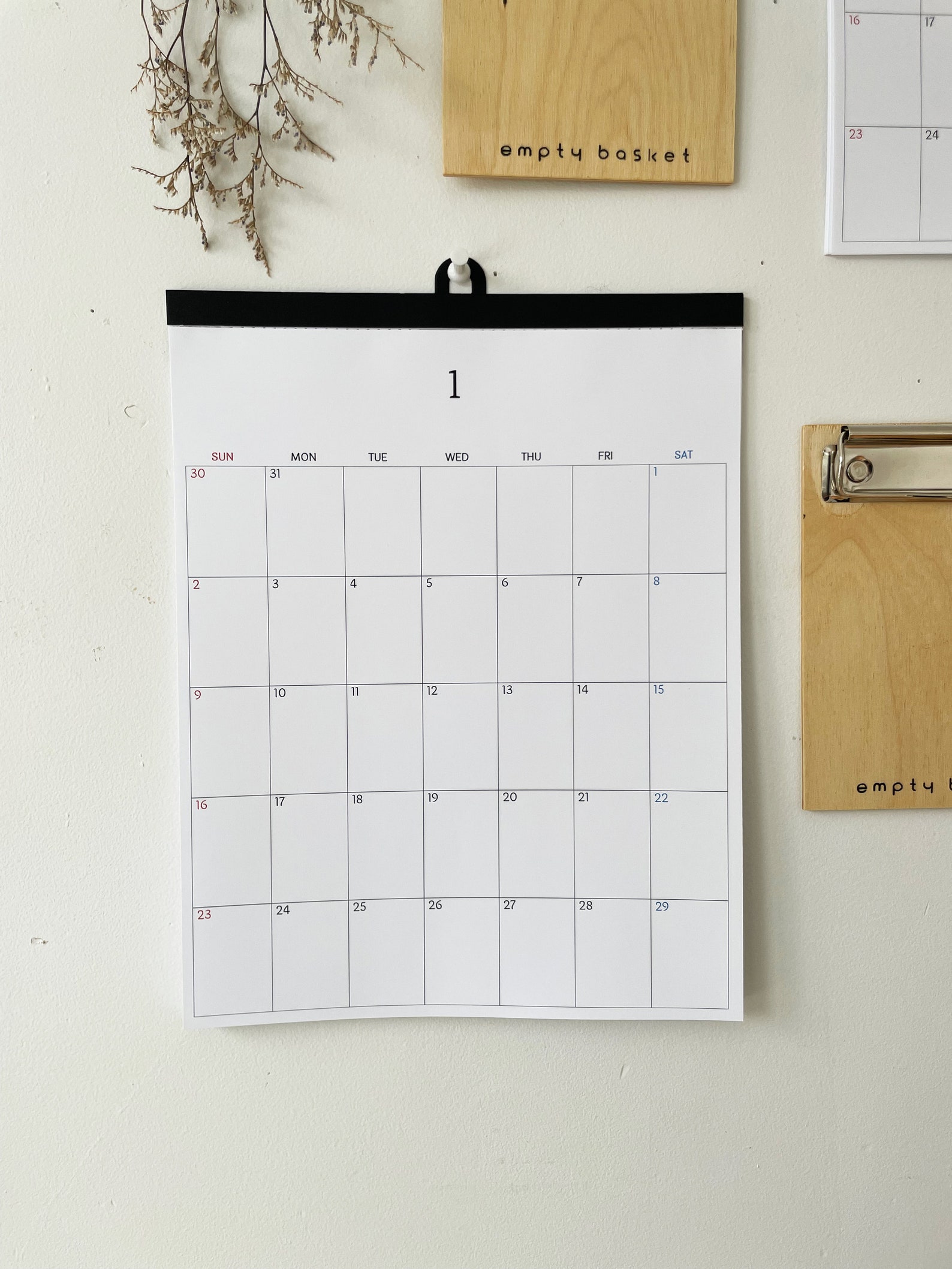 2023 Simple Year Planner Calendar Wall Hanging Calendar Etsy Canada