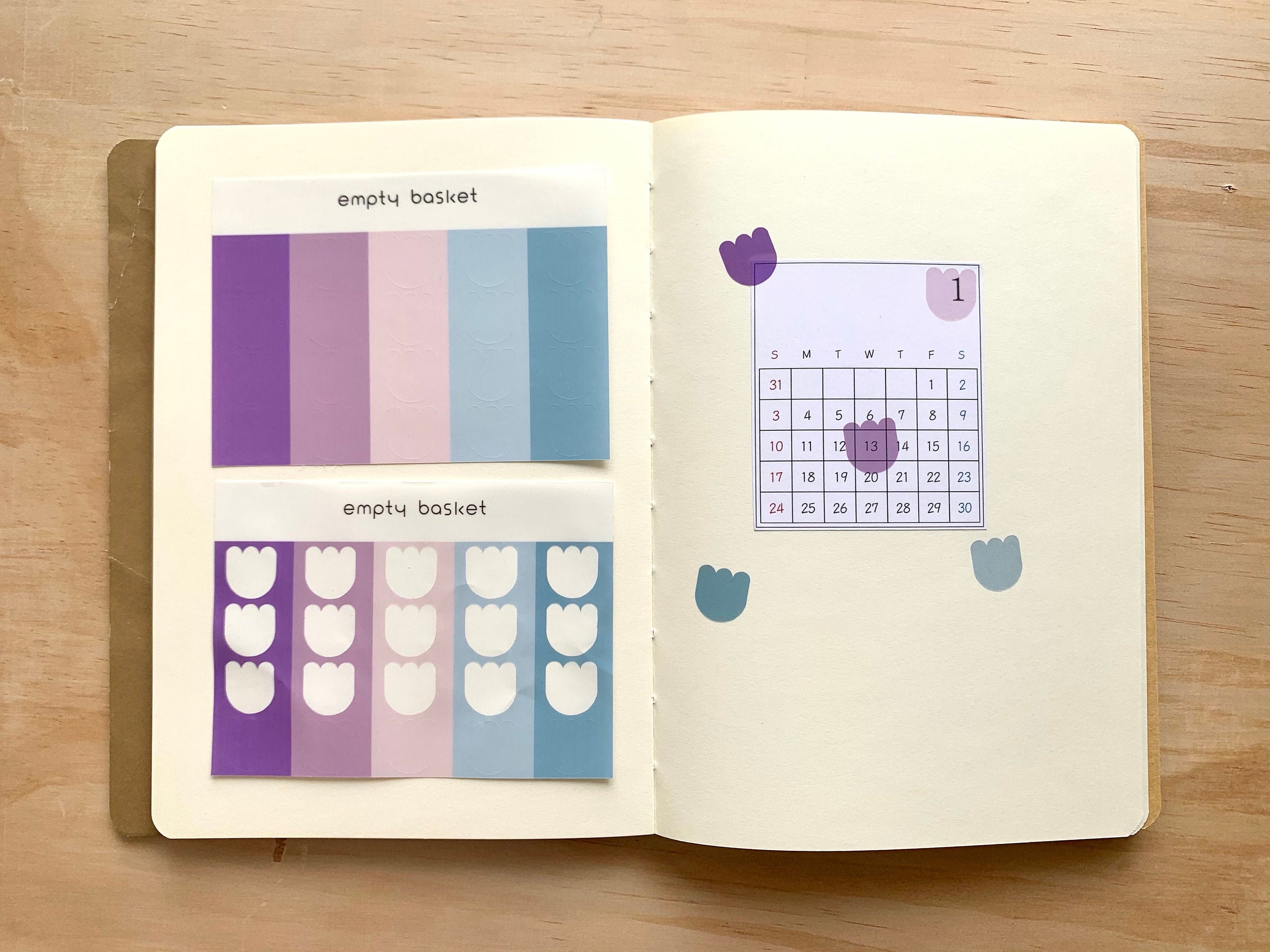 cute flower 2 sheet stickers simple flower planner sticker etsy