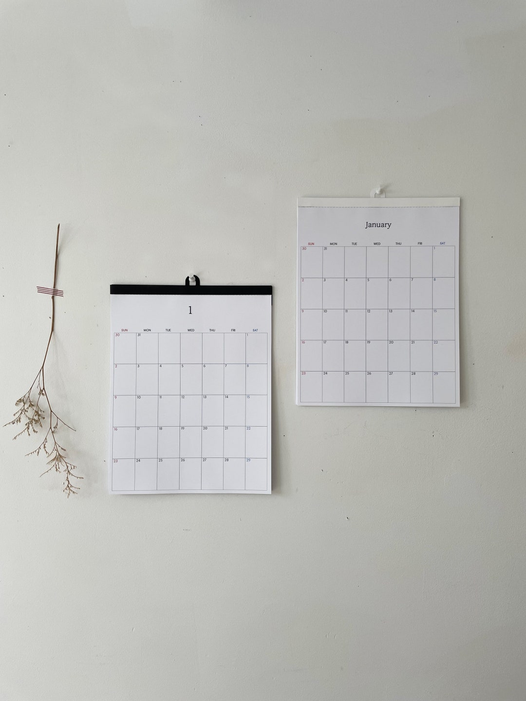 2023-simple-year-planner-calendar-wall-hanging-calendar-etsy