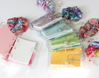 Mini Refillable Notebook Binder: Gradation Color, Scrunchy & Keyring