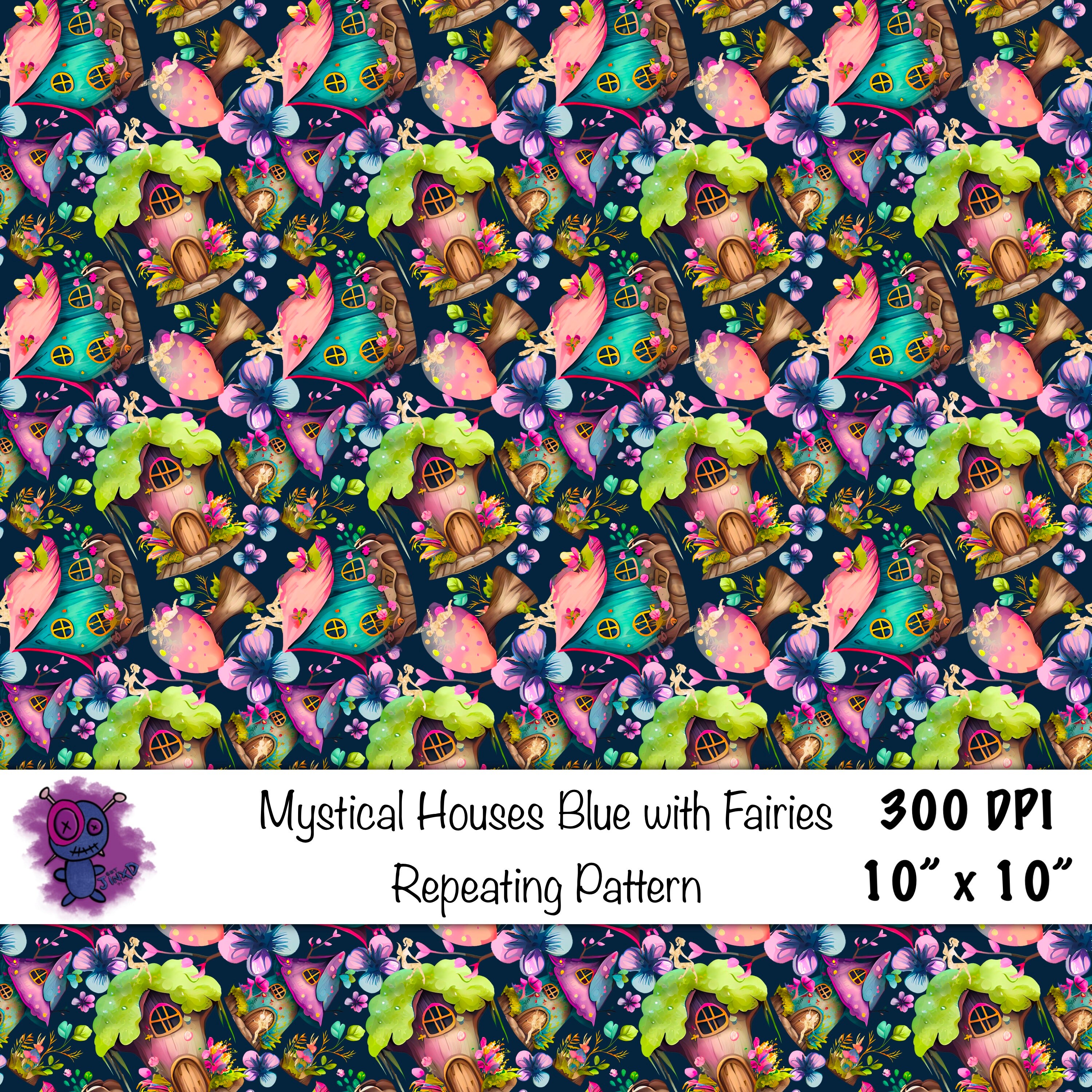 Seamless Digital Pattern Png Paper Mythical Gold Fairy Fae Treehouse ...