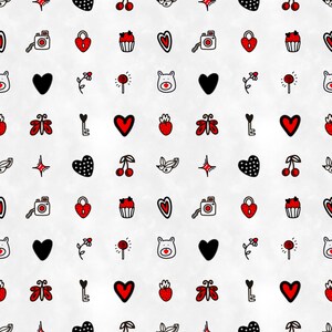 Seamless and scalable digital pattern paper. Valentine love doodles. Great for pattern fill, scrapbooking, sublimation and print