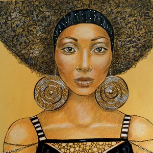 African vogue- inchiostri e pastelli su cartoncino colorato
