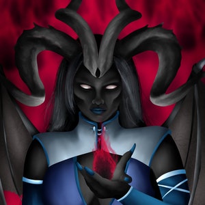 Lilith  - fantasy demon horror themed print - plexiglass, canvas, aluminium dibond and poster available - home decor