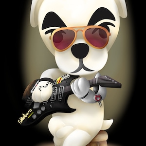 K.K. Slider Johnny Silverhand - Cyberpunk 2077 Animal Crossing Mashup - plexiglass, canvas, aluminium dibond, poster available - home decor