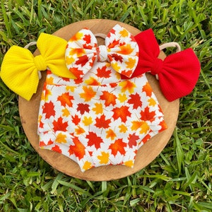 Autumn Leaves, Halloween, Fall, Thanksgiving Bummies and Bow set | FREE SHIPPING!!!