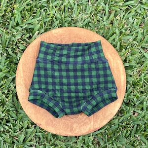 Green and Black Plaid Blackwatch Bummies and Bow set | FREE SHIPPING!!!