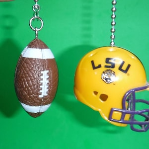 LSU TIGERS helmet and football ceiling fan pull chain set.
