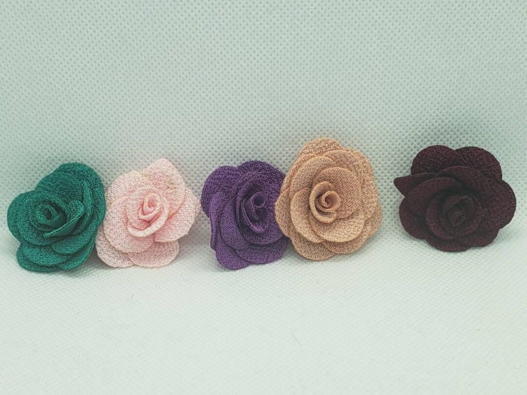 5 Pieces Fabric Flower Embellishment. Satin Flower Applique Etsy