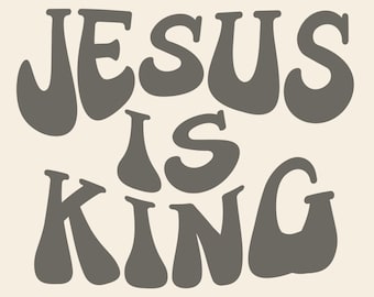 Jesus ist König svg, Retro christlicher Png (digitaler Download)