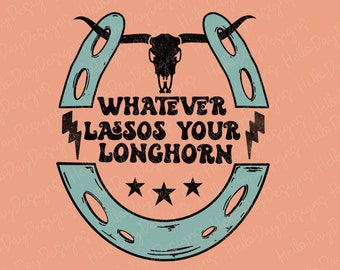 Rodeo Longhorn PNG, design western sublimation (téléchargement numérique)