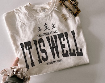 Design per maglietta cristiana "It Is Well" (PNG, SVG)