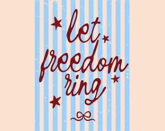 Let Freedom Ring PNG Fourth of July 4th Patriotic Western Coquette Design (Download digitale)