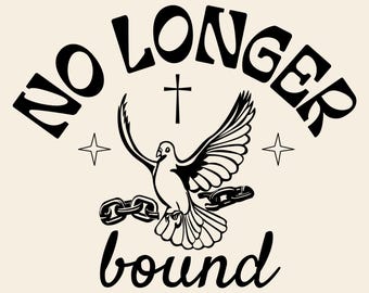No Longer Bound Christian PNG, Boho Dove Cross SVG (Digital Download)