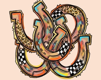 Design PNG a ferro di cavallo retrò: grafica western effetto invecchiato (sublimazione, download digitale)