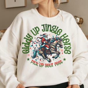 Western Santa Giddy Up Jingle Horse png Western Sublimation Western Christmas Shirt Design for Western Shirt Cowboy Santa Sublimation