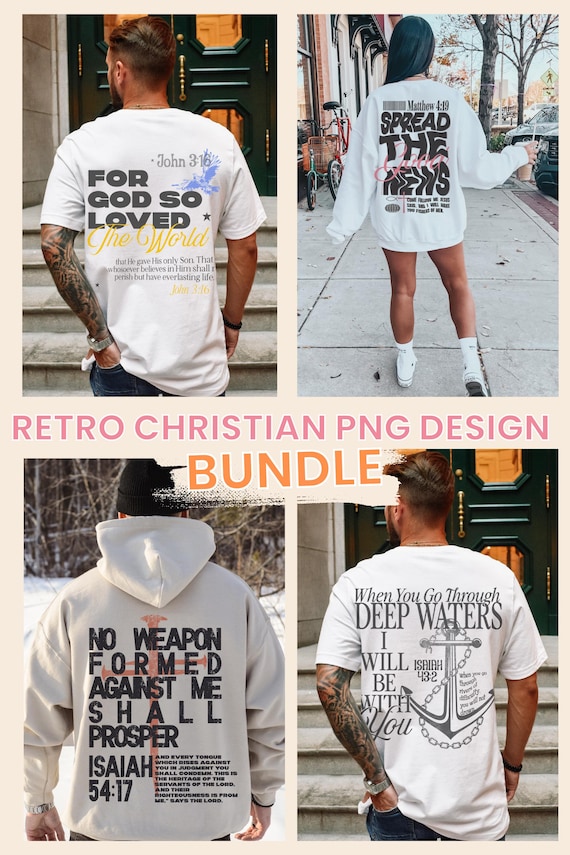 Trendy Christian Shirt Design Bundle for Retro Christian Sublimation Design Download Christian png for Christian Aesthetic Clothing