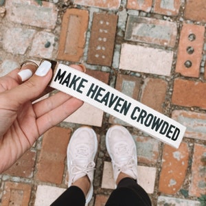 Christian Keychain for Women Make Heaven Crowded Wristlet Cute Keychain Key Fob Christian Key Fob Cotton Fabric Keychain with words Key Ring