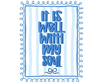 "It Is Well" Versetto biblico cristiano PNG – Design alla moda per t-shirt civettuola (Download digitale)