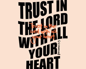 Camiseta cristiana para hombre – Confía en el Señor Proverbios 3:5 (Descarga digital)