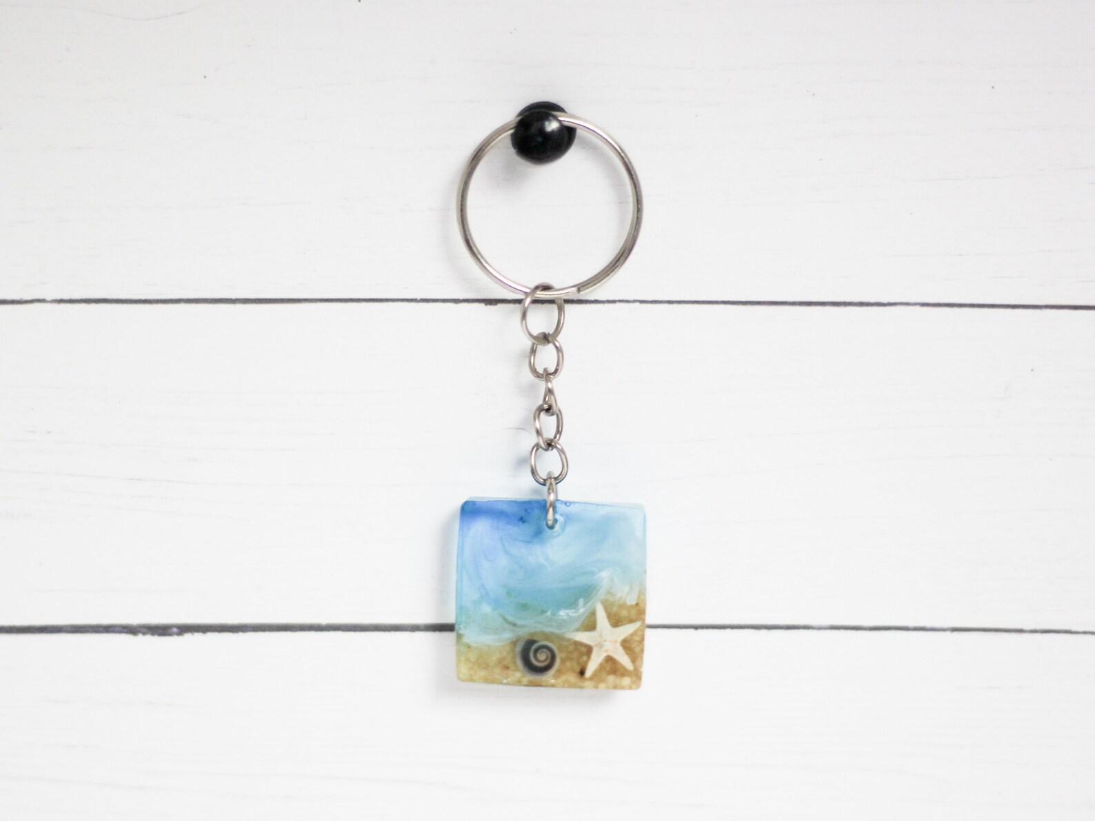 Beach Keychain Handmade Resin Keychain Gift Etsy