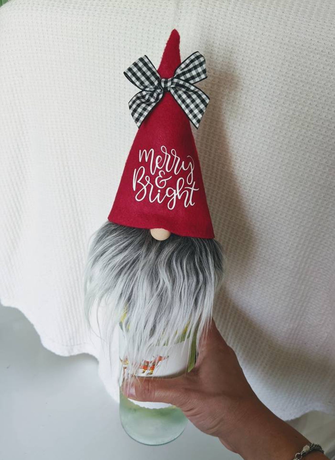 Gnome Wine Toppers/wine Topper/holiday Wine Topper/christmas Gnome