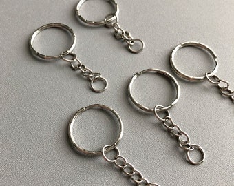 Silver Key rings with Chain Blanks | Key chain Making | Split Keyring 1,5 or 10
