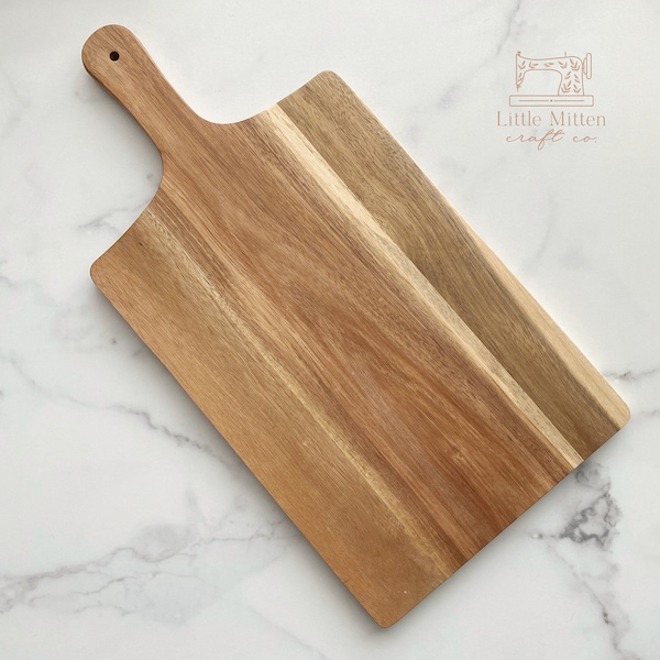 Large Acacia Cutting Board, Acacia Board w/ handle, Acacia Wood Cutting board blank, laser blanks, charcuterie board, Acacia cheese board