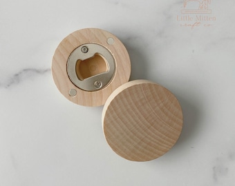 Round Wood Magnetic bottle openers, refrigerator bottle opener, Fridge Magnet Wooden Magnetic Bottle Opener