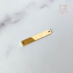 Charm connettore rettangolare in oro in acciaio inossidabile - Spazi vuoti di stampaggio - Bianco laser a fibra - Forniture Glowforge - Forniture laser